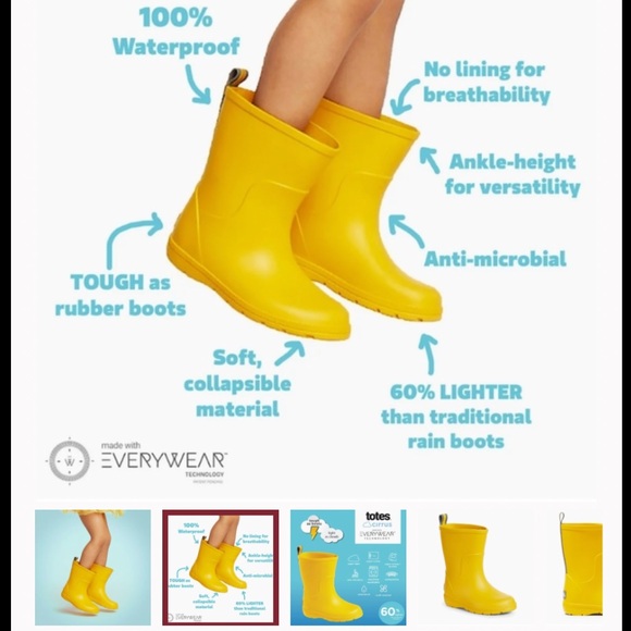 Toddler Rain Boots by TOTES size 5/6 - Picture 3 of 10